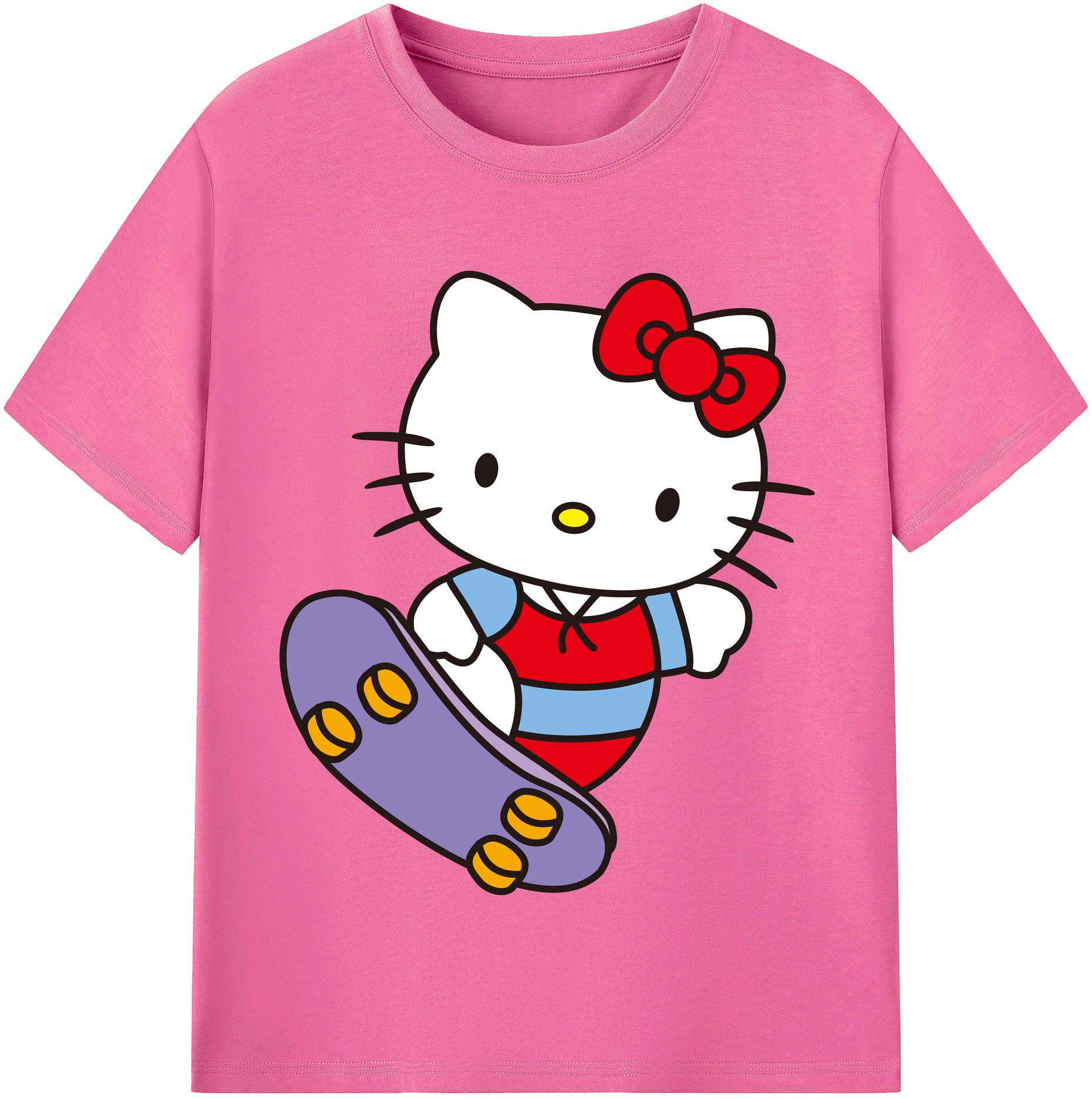 （画像用） Hello Kitty ハローキティ レディースカジュアルプリントTシャツ（綿100％）